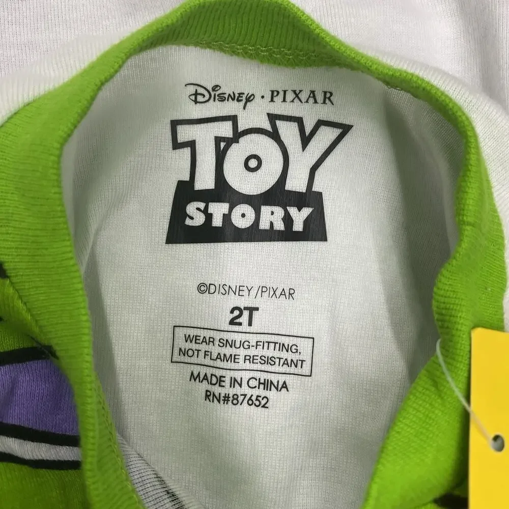 Disney Pixar Toy Story Buzz Lightyear 2-Piece Pajama Set 2T Green Cotton NWT